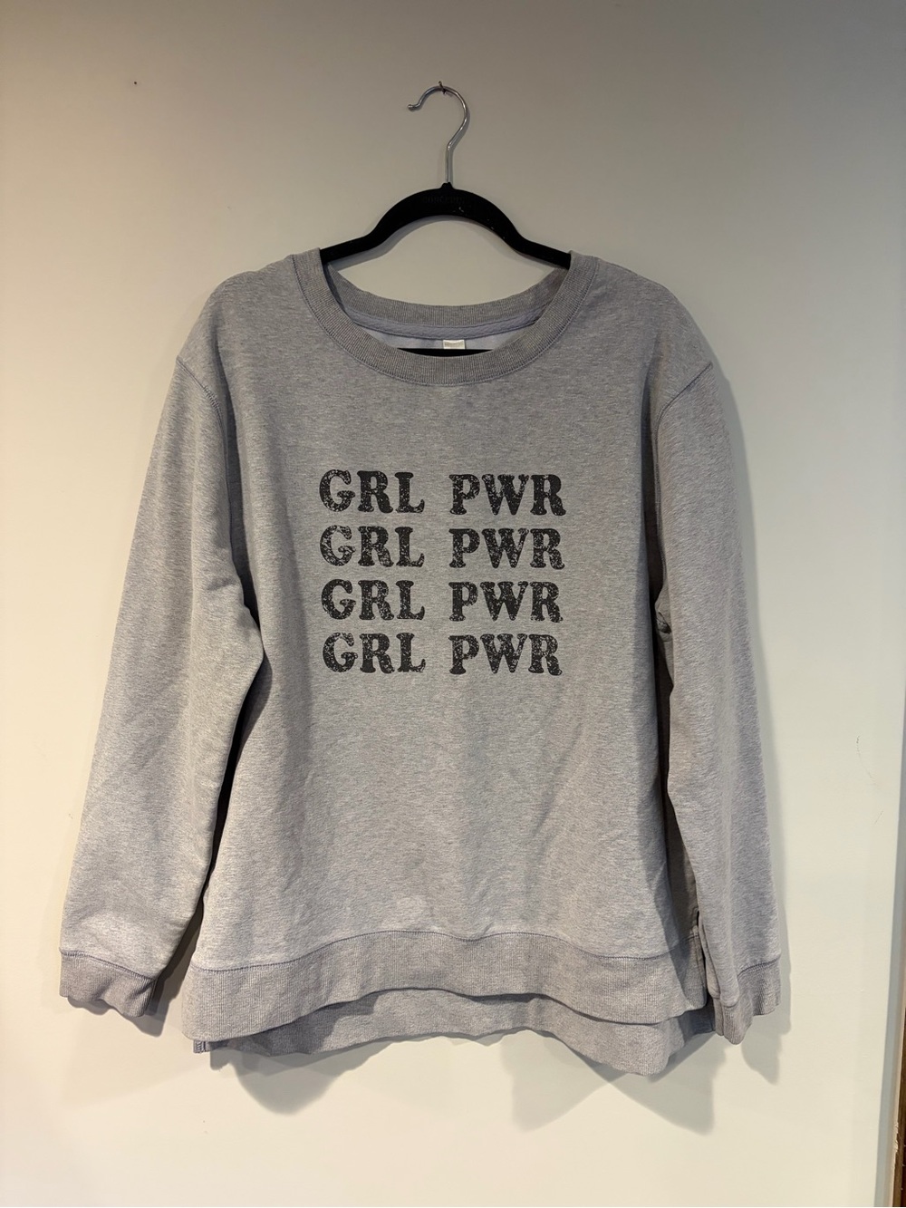 GreenTea Grey 'GRL PWR' Crewneck Sweatshirt